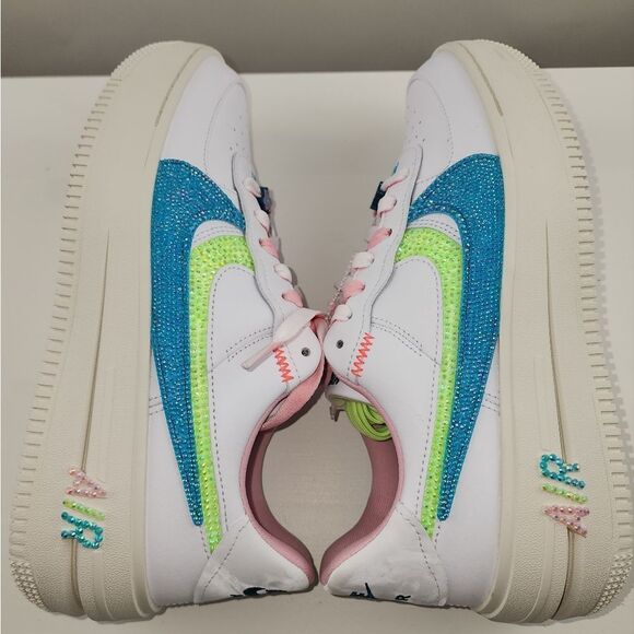 NIKE air force 1 platform pastel custom rhinestone bling sneakers shoes low top - Picture 11 of 11